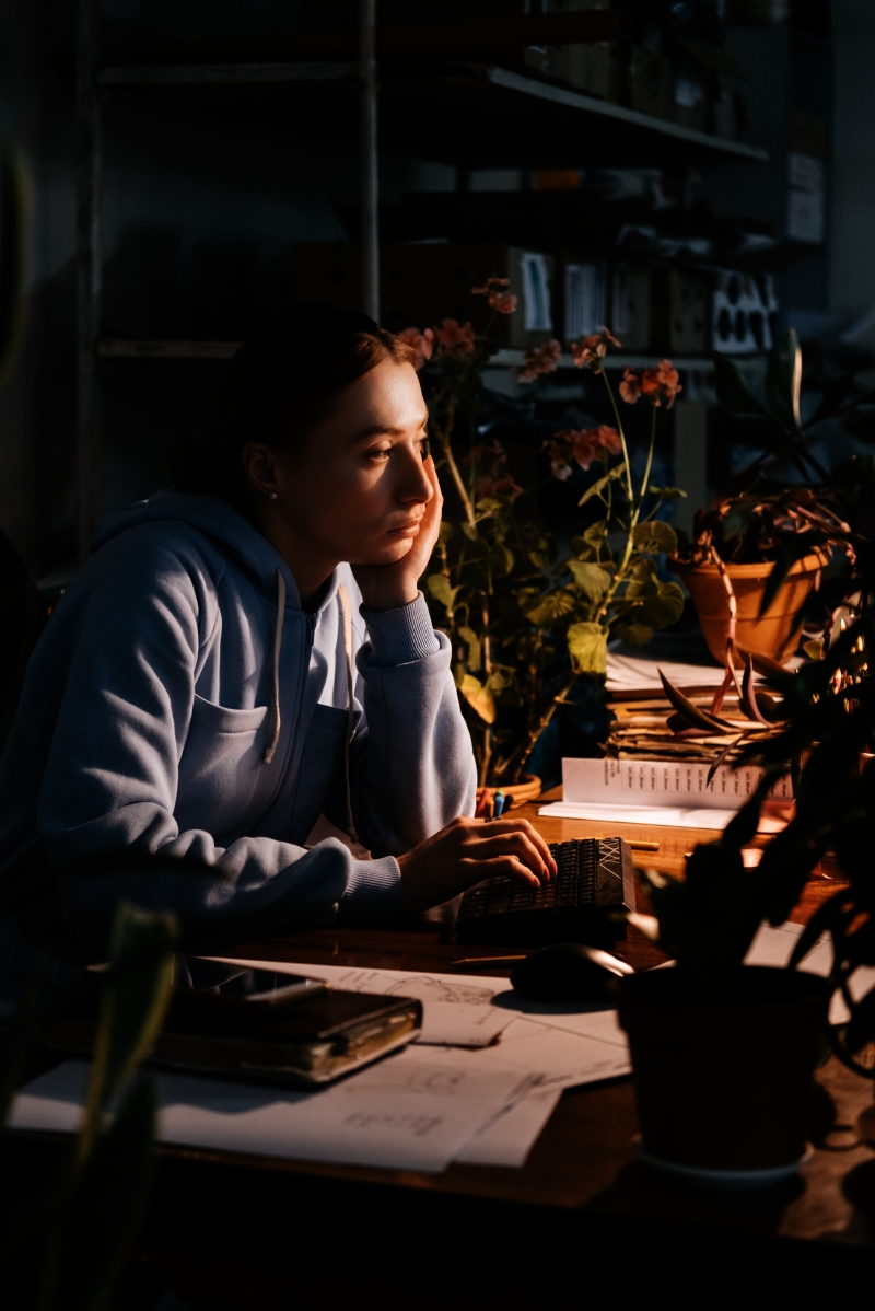 brunt out woman struggling to manage